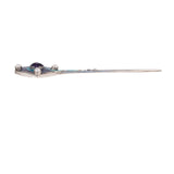 Amethyst and Pearl Enamel Hair Stick by Gita Maria sterling silver vintage - Rhinestone Rosie