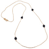 Grosse Germany Black and Rhinestone Stationed Chain Necklace vintage - Rhinestone Rosie