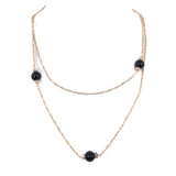 Grosse Germany Black and Rhinestone Stationed Chain Necklace vintage - Rhinestone Rosie