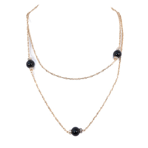 Black Stationed Chain Necklace by Grosse Germany