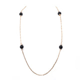 Grosse Germany Black and Rhinestone Stationed Chain Necklace vintage - Rhinestone Rosie