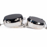 Hobe Black and Rhinestone Necklace and Earrings Set vintage - Rhinestone Rosie