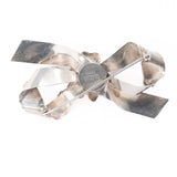 Hobé Flower Bow Brooch Sterling Silver vintage - Rhinestone Rosie