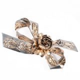 Hobé Flower Bow Brooch Sterling Silver vintage - Rhinestone Rosie