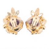 Hobe Purple Rhinestone and Pearl Earrings vintage - Rhinestone Rosie