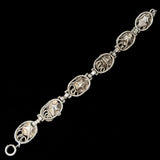 Hobe Sterling Silver Flower Bracelet vintage - Rhinestone Rosie