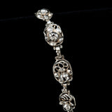 Hobe Sterling Silver Flower Bracelet vintage - Rhinestone Rosie