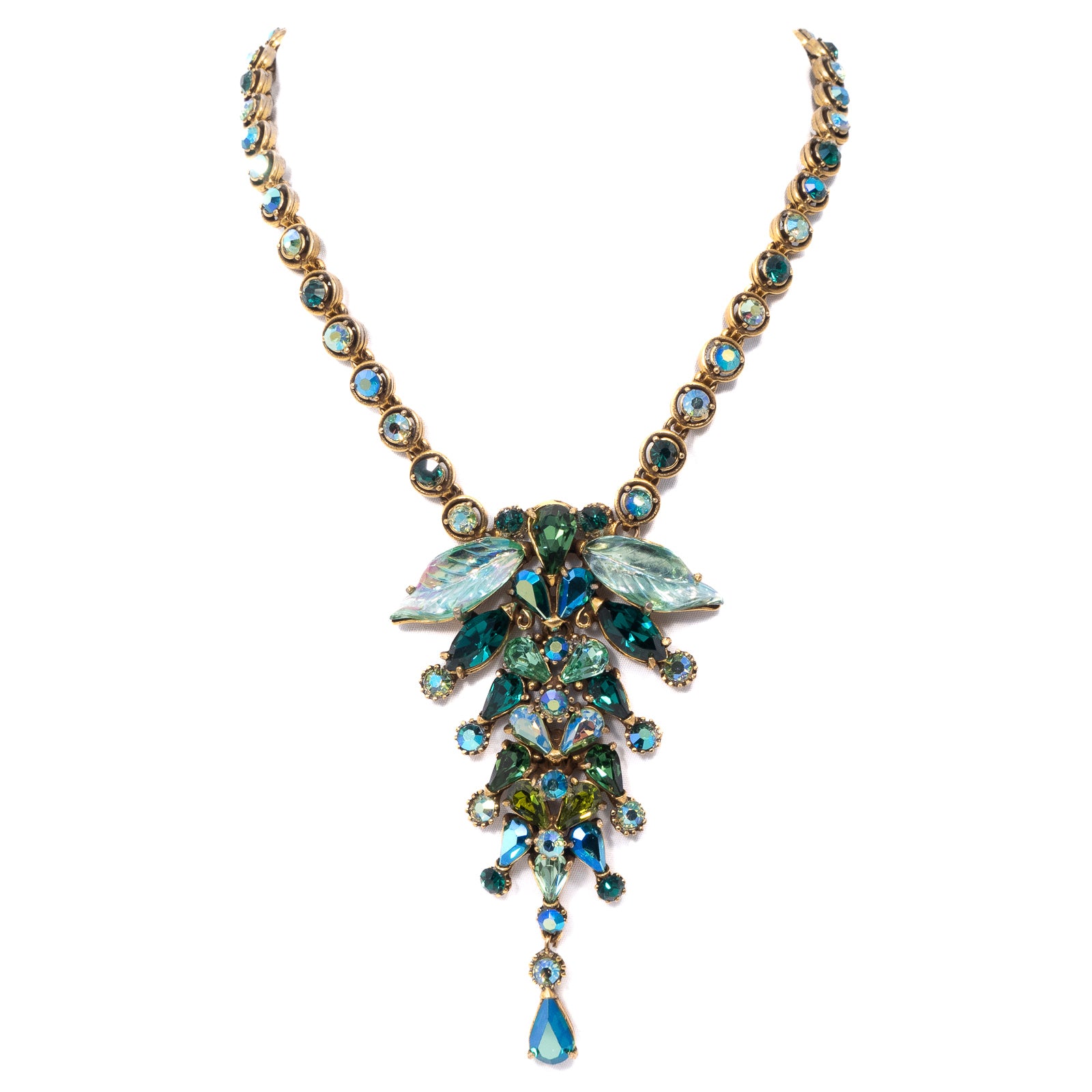 Hollycraft Leaf Necklace – Rhinestone Rosie