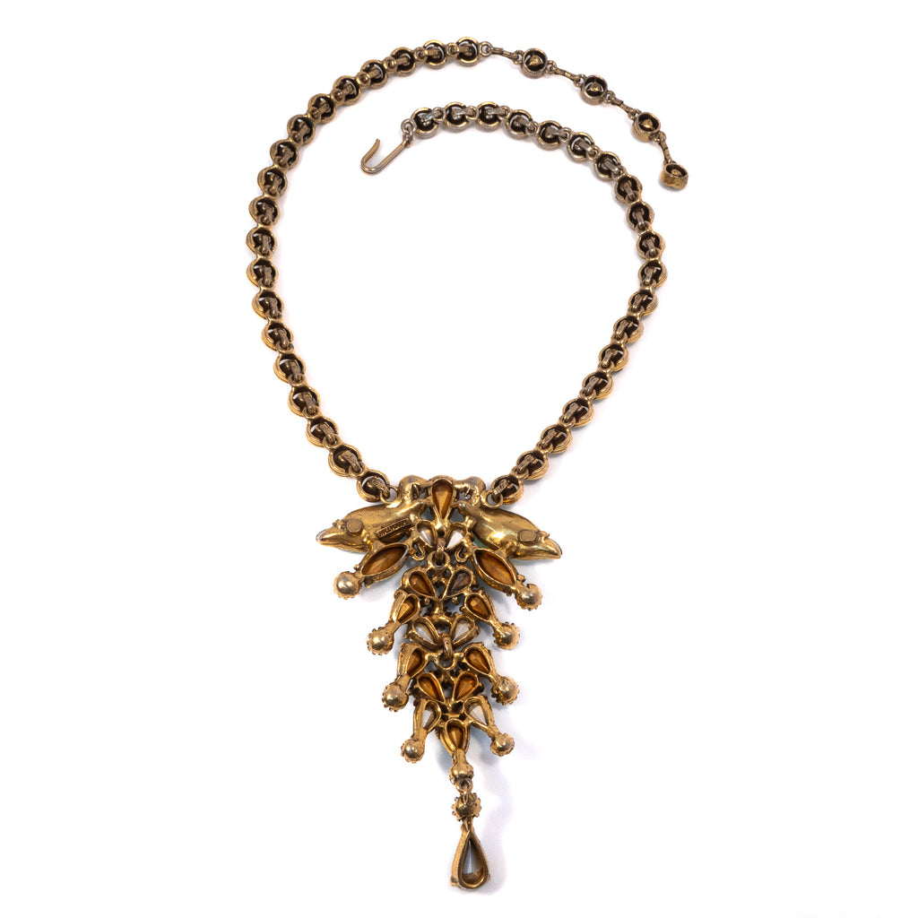Hollycraft Leaf Necklace – Rhinestone Rosie