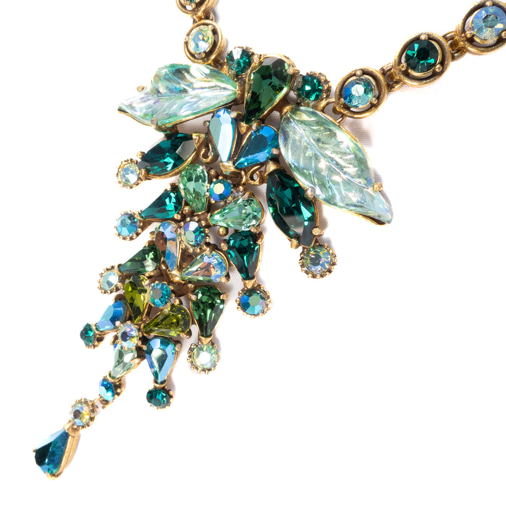 Hollycraft Leaf Necklace – Rhinestone Rosie