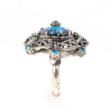 Hollycraft Flower Ring 1952 vintage - Rhinestone Rosie