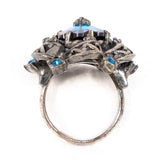 Hollycraft Flower Ring 1952 vintage - Rhinestone Rosie