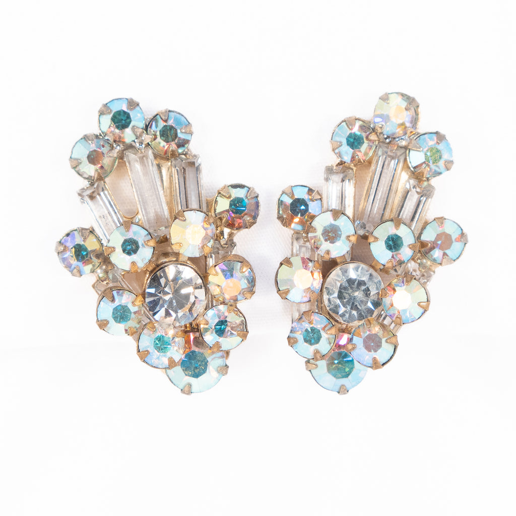 Juliana Aurora Borealis Earrings vintage - Rhinestone Rosie
