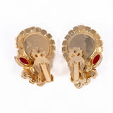 Juliana Red/Brown Rivoli Aurora Borealis Earrings vintage - Rhinestone Rosie