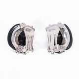 KJL Black Lucite and Rhinestone Earrings vintage - Rhinestone Rosie