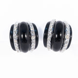 KJL Black Lucite and Rhinestone Earrings vintage - Rhinestone Rosie