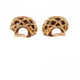 KJL Amber Lucite Netted Earrings vintage - Rhinestone Rosie