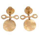 KJL Satin Gold Tribal Earrings vintage - Rhinestone Rosie