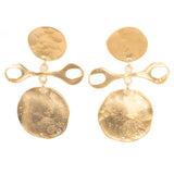 KJL Satin Gold Tribal Earrings vintage - Rhinestone Rosie