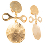 KJL Satin Gold Tribal Earrings vintage - Rhinestone Rosie