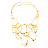KJL Kenneth Jay Lane Crystal Resin Drop Bib Necklace 22kt Gold PLated vintage - Rhinestone Rosie