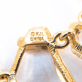 KJL Kenneth Jay Lane Crystal Resin Drop Bib Necklace 22kt Gold PLated vintage - Rhinestone Rosie