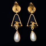Karl Lagerfeld Baroque Pearl Angel Earrings vintage - Rhinestone Rosie