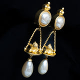 Karl Lagerfeld Baroque Pearl Angel Earrings vintage - Rhinestone Rosie