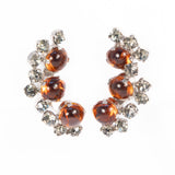 Karu Arke Inc Brown and Grey Rhinestone Earrings vintage - Rhinestone Rosie