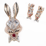 Karu Rabbit Earrings vintage - Rhinestone Rosie