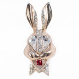 Karu Fifth Avenue Rabbit Brooch vintage - Rhinestone Rosie