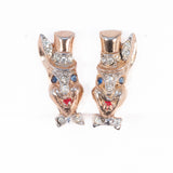 Karu Rabbit Earrings vintage - Rhinestone Rosie
