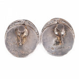 Angel Porcelain Earrings with Sterling Filigree vintage - Rhinestone Rosie