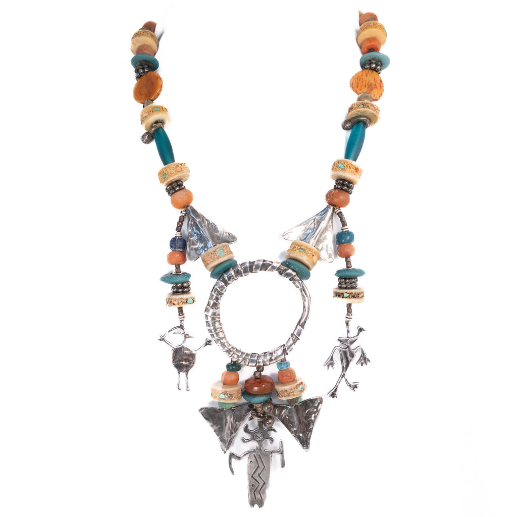 Organic Petroglyph Sterling Necklace by Mummy's Bundle from Mary and Doug Hancock vintage - Rhinestone Rosie