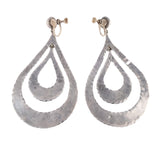 Mexican Sterling Silver Double Dangle Earrings Taxco RHC large vintage - Rhinestone Rosie