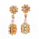 Miriam Haskell Multi Pastel Dangle Earrings vintage - Rhinestone Rosie