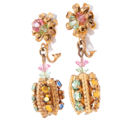 Miriam Haskell Pastel Dangle Earrings