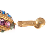 Miriam Haskell Multi Pastel Dangle Earrings vintage - Rhinestone Rosie