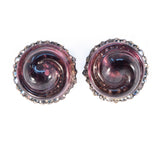 Miriam Haskell Purple Glass Swirl Earrings vintage - Rhinestone Rosie