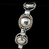 Napier Domed Sterling Silver Link Bracelet vintage - Rhinestone Rosie