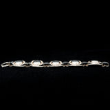 Napier Domed Sterling Silver Link Bracelet vintage - Rhinestone Rosie