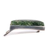 Green Agate Belt Buckle by Charles Pavlick Sterling - Rhinestone Rosie