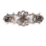 Peruzzi Flower Brooch 800 Silver vintage - Rhinestone Rosie