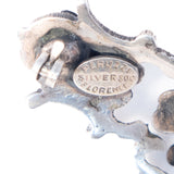 Peruzzi Flower Brooch 800 Silver vintage - Rhinestone Rosie