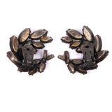 Red Aurora Borealis Rhinestone Earrings vintage - Rhinestone Rosie