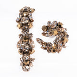 Regency Gold Brown Rhinestone Bracelet and Brooch Set vintage - Rhinestone Rosie