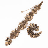Regency Gold Brown Rhinestone Bracelet and Brooch Set vintage - Rhinestone Rosie