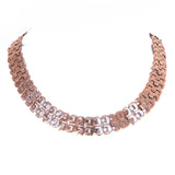 Renoir Copper Link Necklace vintage - Rhinestone Rosie