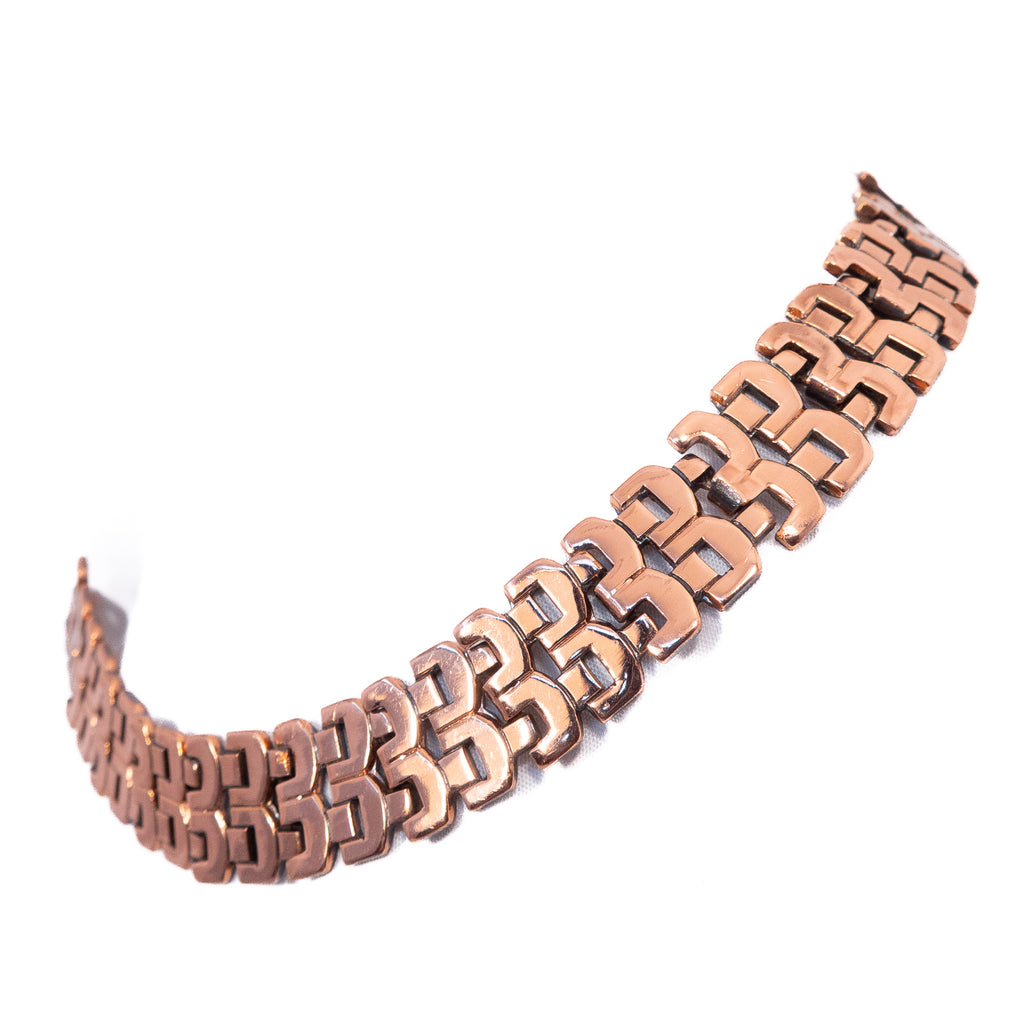 Renoir Copper Link Necklace vintage - Rhinestone Rosie