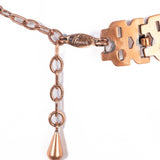 Renoir Copper Link Necklace vintage - Rhinestone Rosie